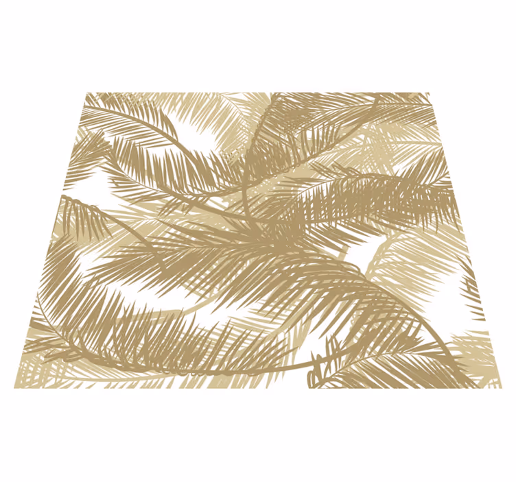 Tapete vinílico natureza palmeira tropical dourada - TenStickers