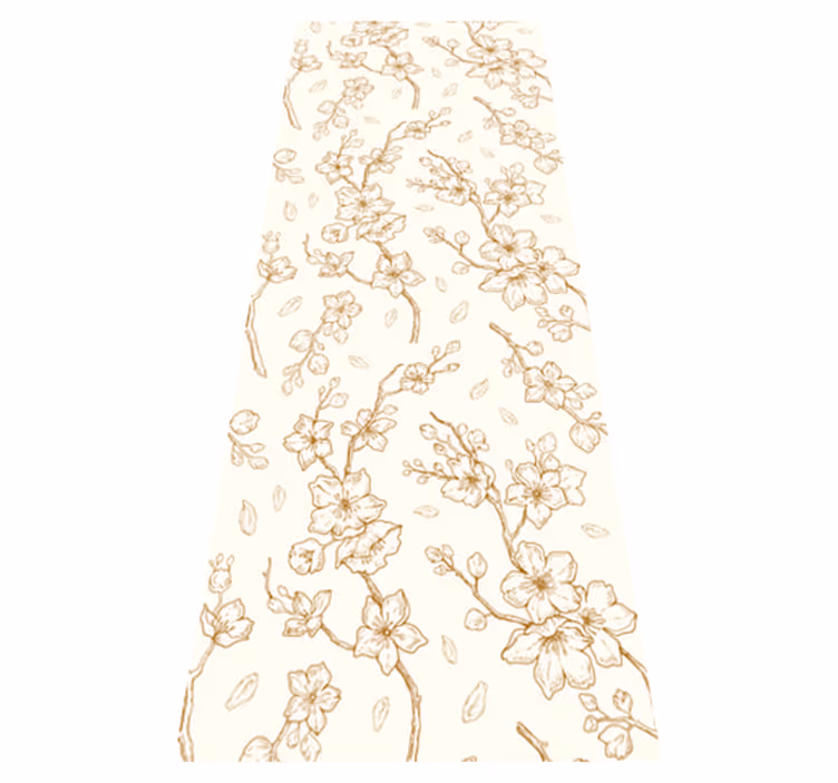 Tapete vinílico natureza flor de cerejeira creme - TenStickers