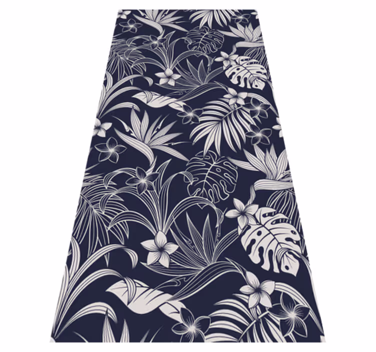 Tapete vinílico natureza folhas e flores tropicais escuras - TenStickers