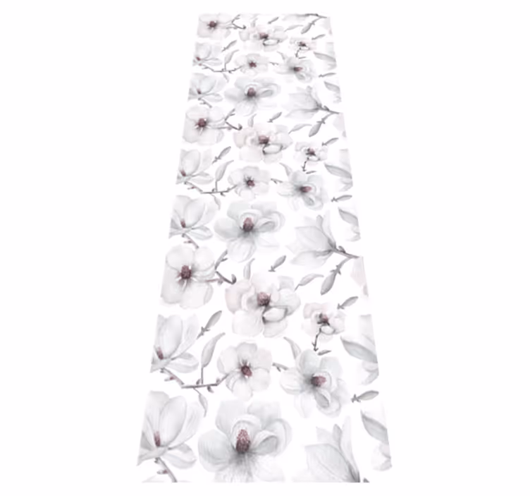 Tapete vinílico natureza ramo elegante com flor de magnólia - TenStickers
