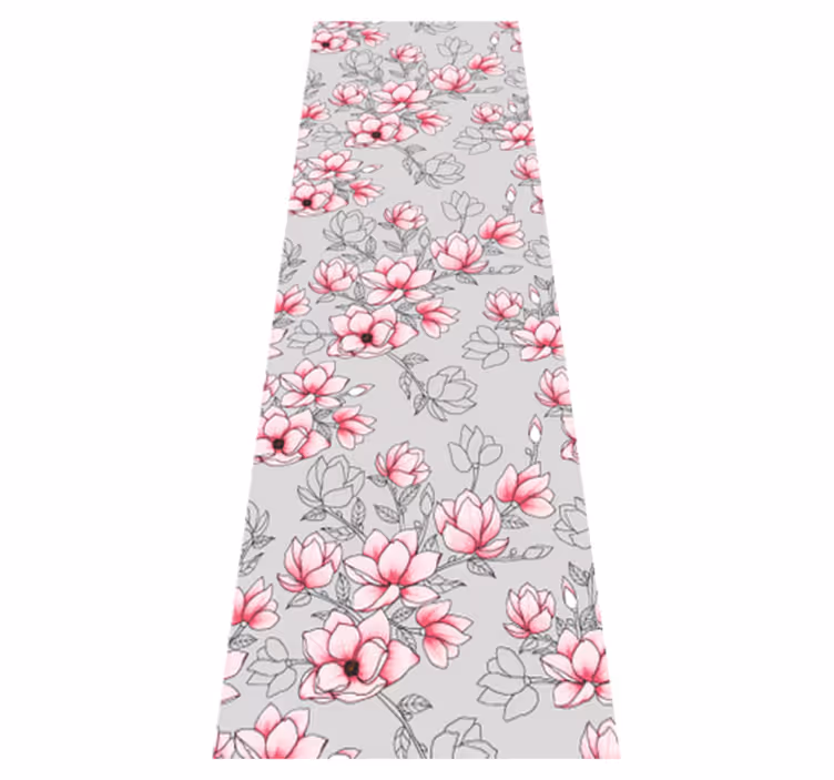 Tapete vinílico natureza flores de magnólia em fundo prata - TenStickers