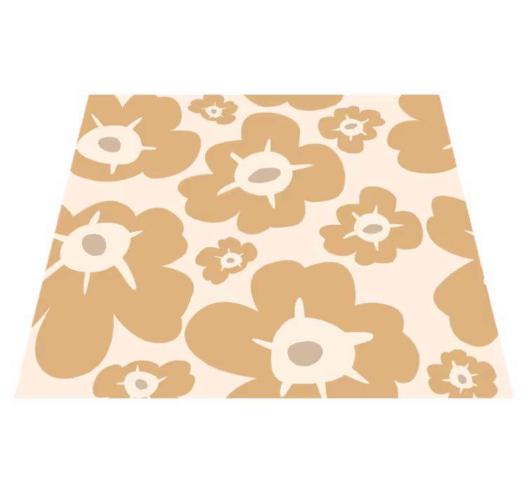 Tapete vinílico natureza papoilas bege - TenStickers