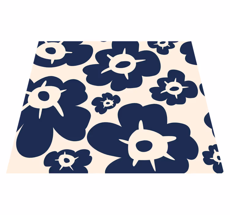 Tapete vinílico natureza papoila azul escura - TenStickers