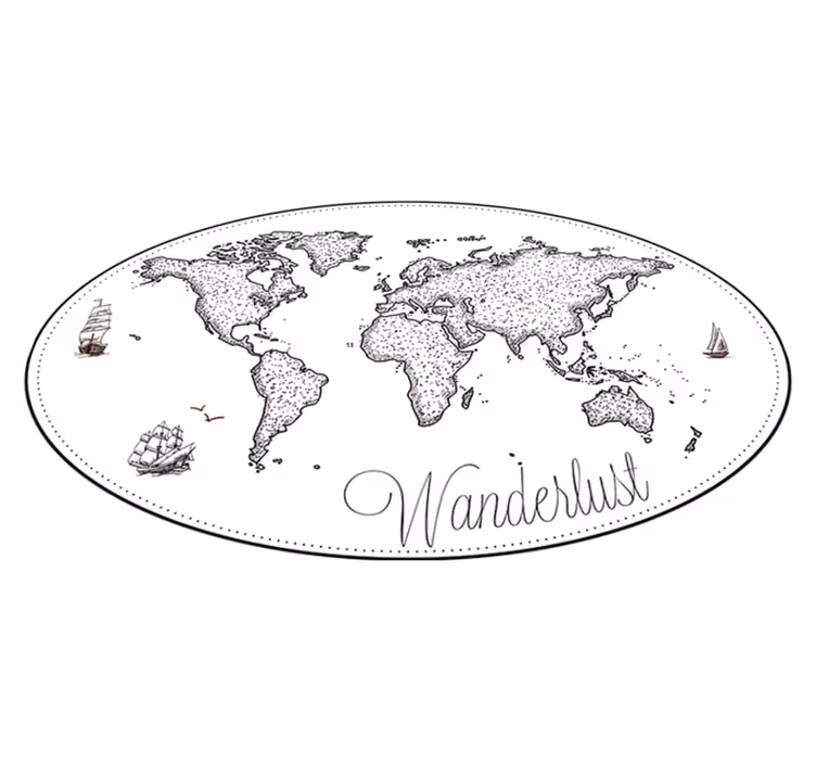 Tapete vinílico de mapa mundial vinil do desejo de viajar - TenStickers