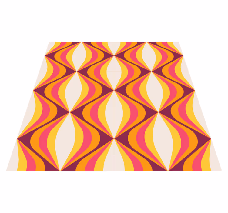 Tapete vinílico vintage onda laranja retrô - TenStickers