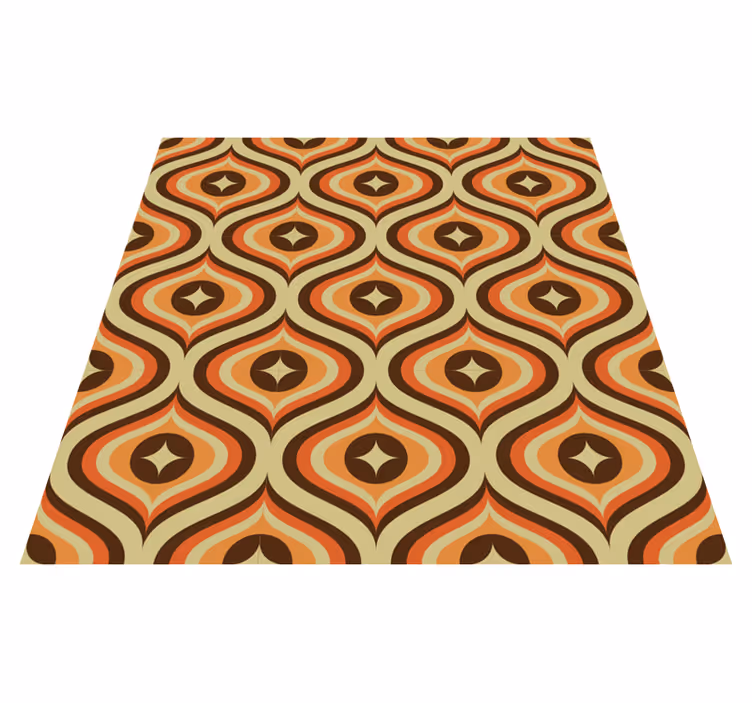 Tapete vinílico vintage laranja e marrom retrô - TenStickers