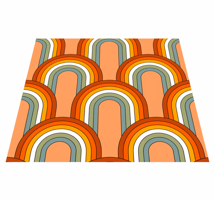 Tapete vinílico vintage padrão arco-íris dos anos 70 - TenStickers