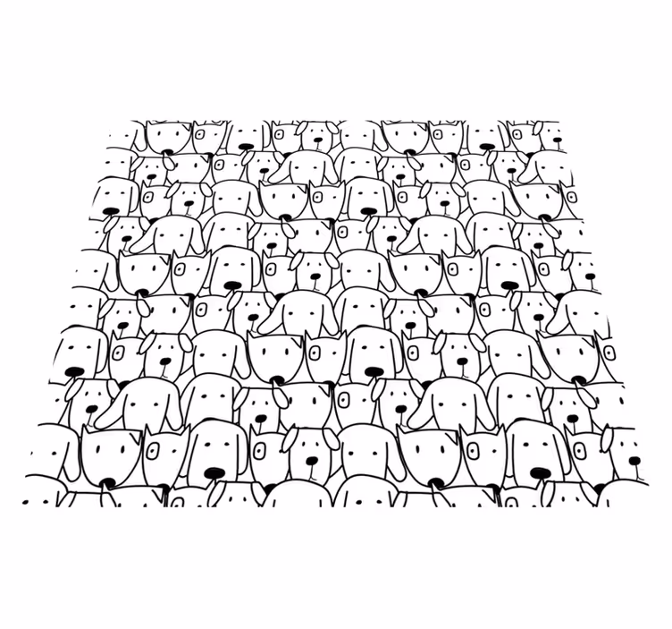 Tapete vinílico de animais com padrão de cachorrinhos fofos - TenStickers