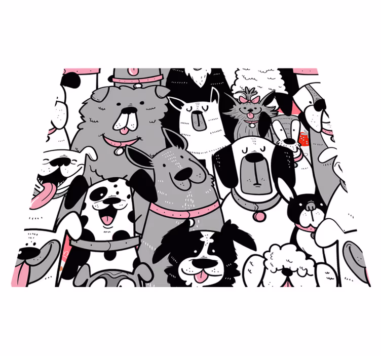 Tapete vinílico de animais com contornos de cachorro - TenStickers