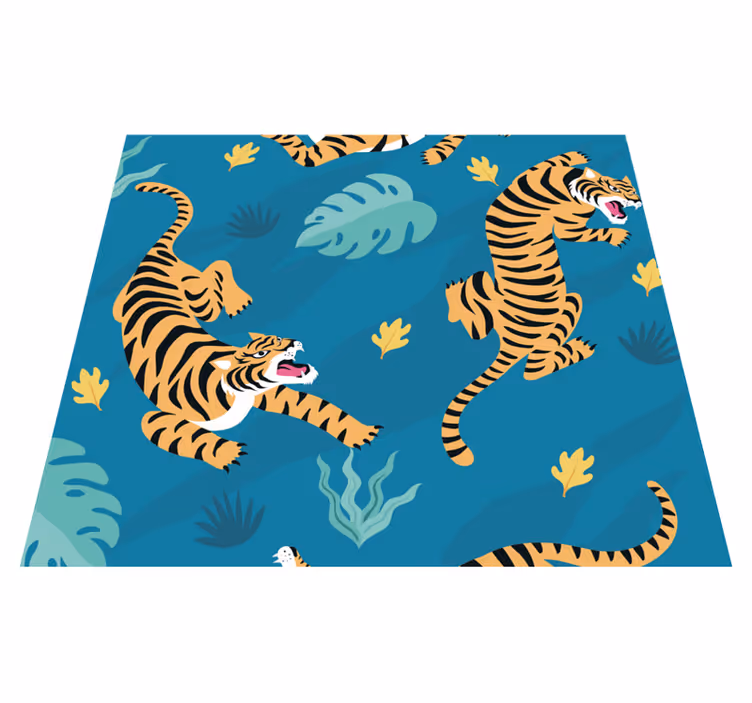 Tapete vinílico de animais papel de parede de tigres - TenStickers
