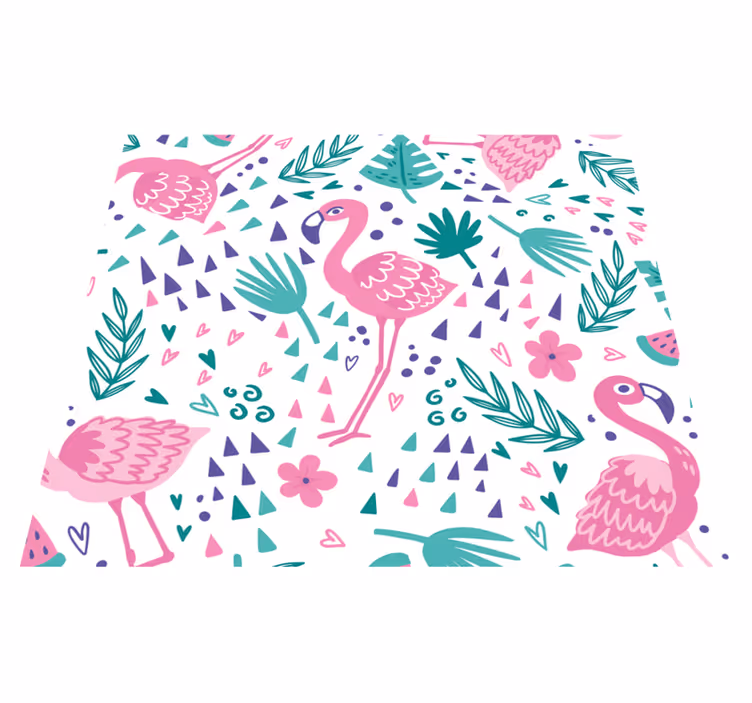 Tapete vinílico de animais com estampa de flamingo - TenStickers