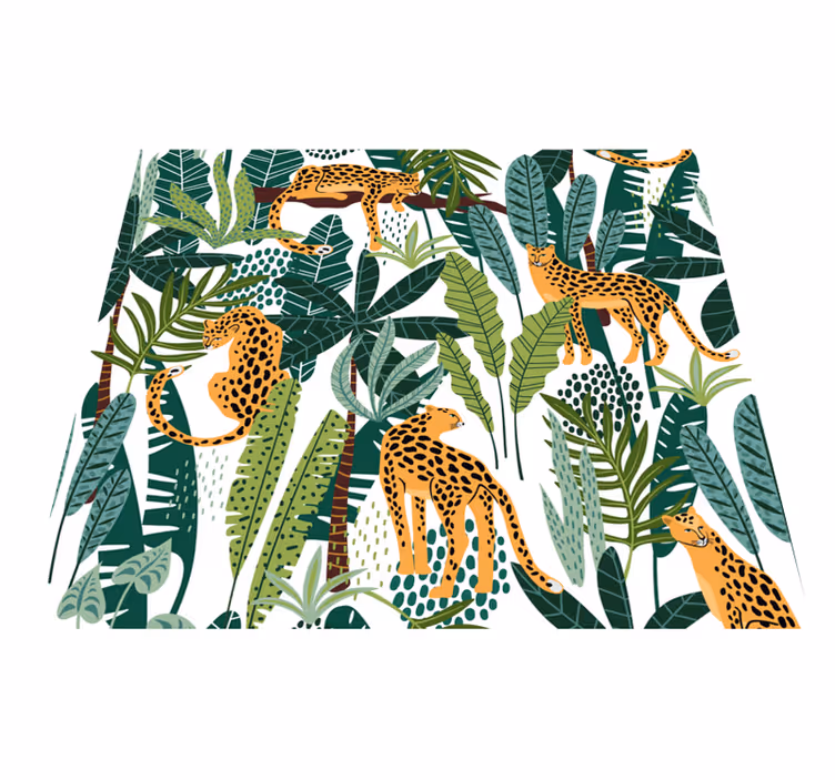 Tapete vinílico de animais com padrão tropical - TenStickers
