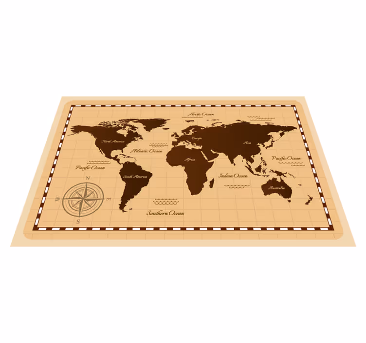 Tapete vinílico de mapa mundial atlas - TenStickers