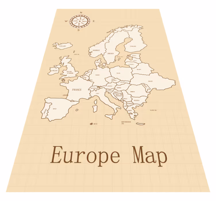 Tapete vinílico de mapa mundial europa vintage - TenStickers
