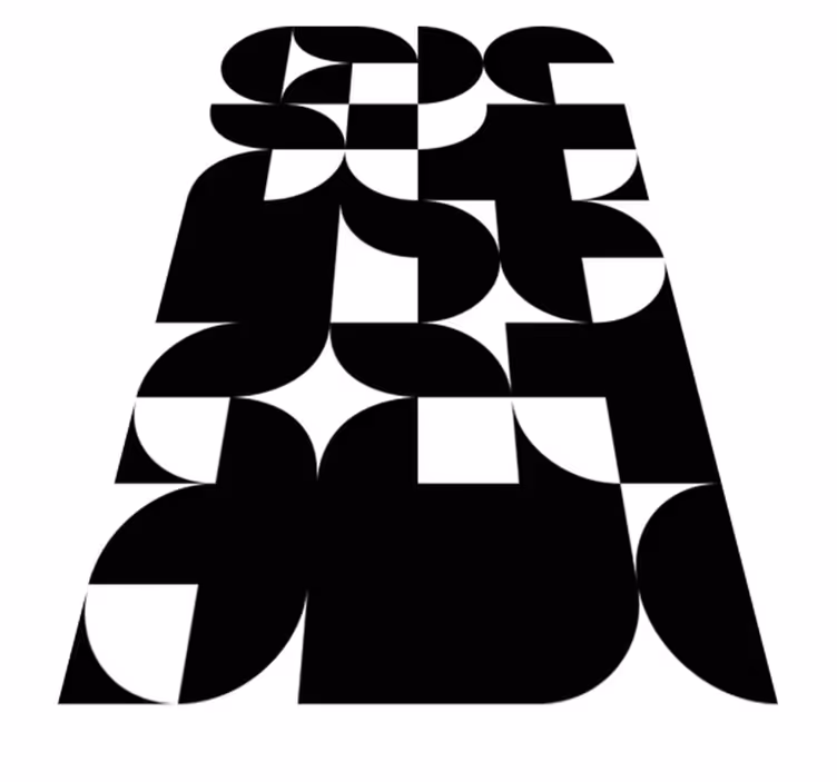 Tapete vinílico moderno padrão artístico geométrico preto - TenStickers