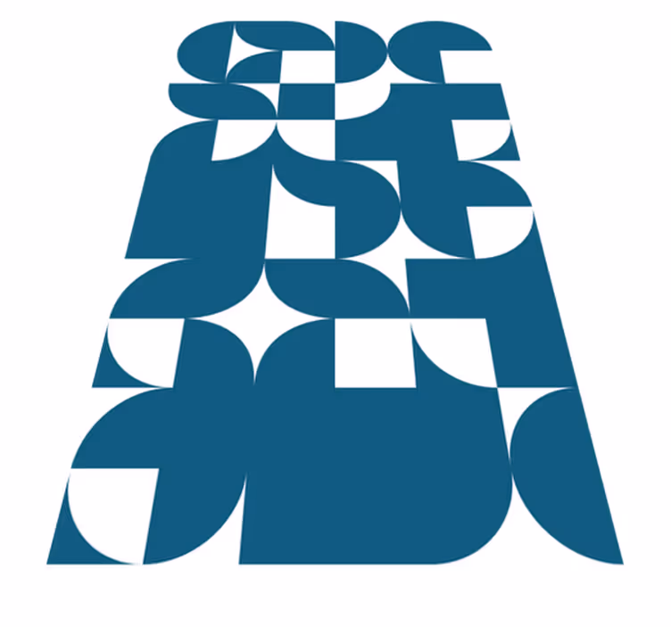 Tapete vinílico moderno padrão geométrico azul círculo - TenStickers