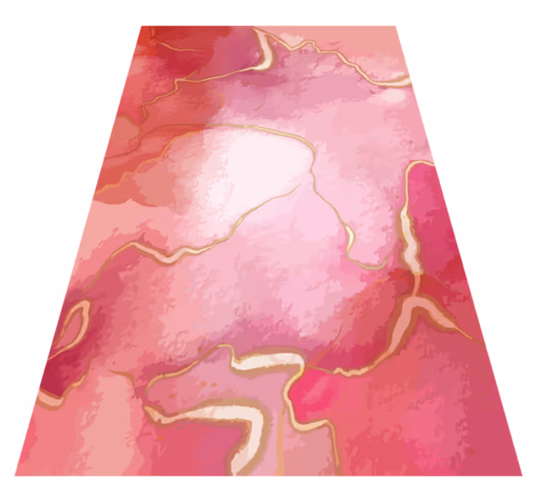 Tapete vinílico moderno efeito mármore rosa e dourado - TenStickers
