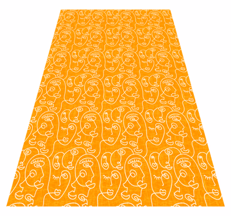 Tapete vinílico texturas mulheres laranjas abstratas - TenStickers