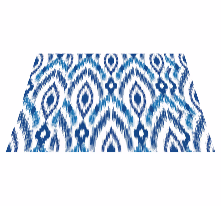 Tapete vinílico texturas padrão ikat azul - TenStickers