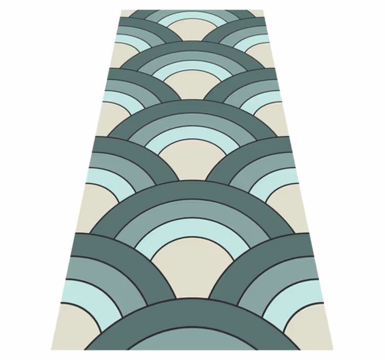 Tapete vinílico vintage com padrões de ondas em camadas - TenStickers