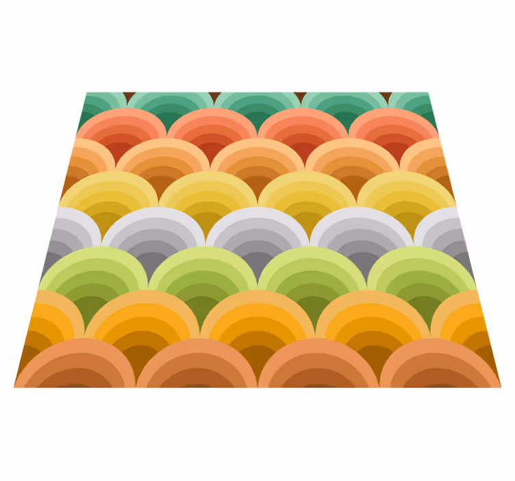 Tapete vinílico vintage com círculos laranja - TenStickers