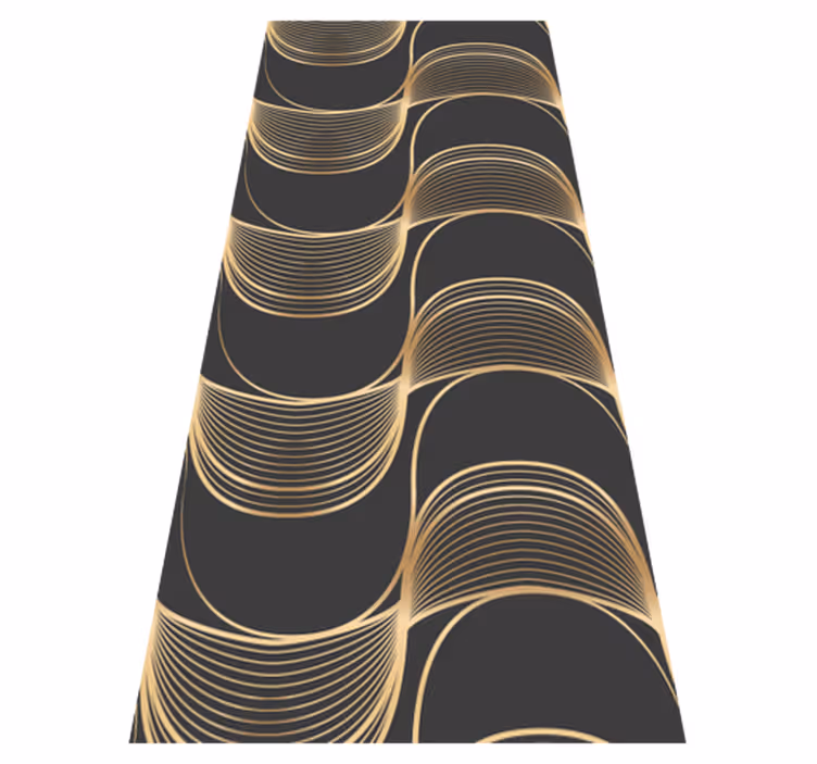 Tapete vinílico vintage padrão de ondas douradas - TenStickers