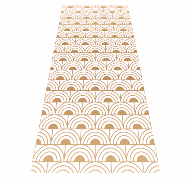 Tapete vinílico vintage padrão decorativo arco dourado - TenStickers