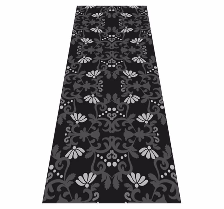 Tapete vinílico vintage estilo damasco clássico preto - TenStickers