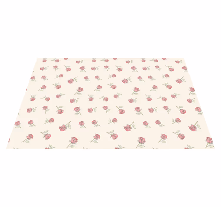 Tapete vinílico vintage padrão rosa romântico - TenStickers