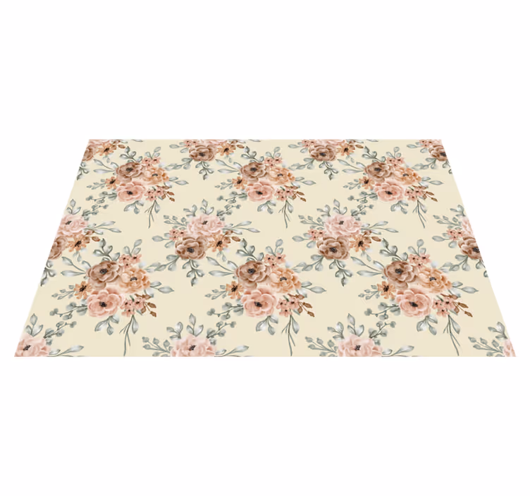 Tapete vinílico vintage com rosas grandes românticas - TenStickers