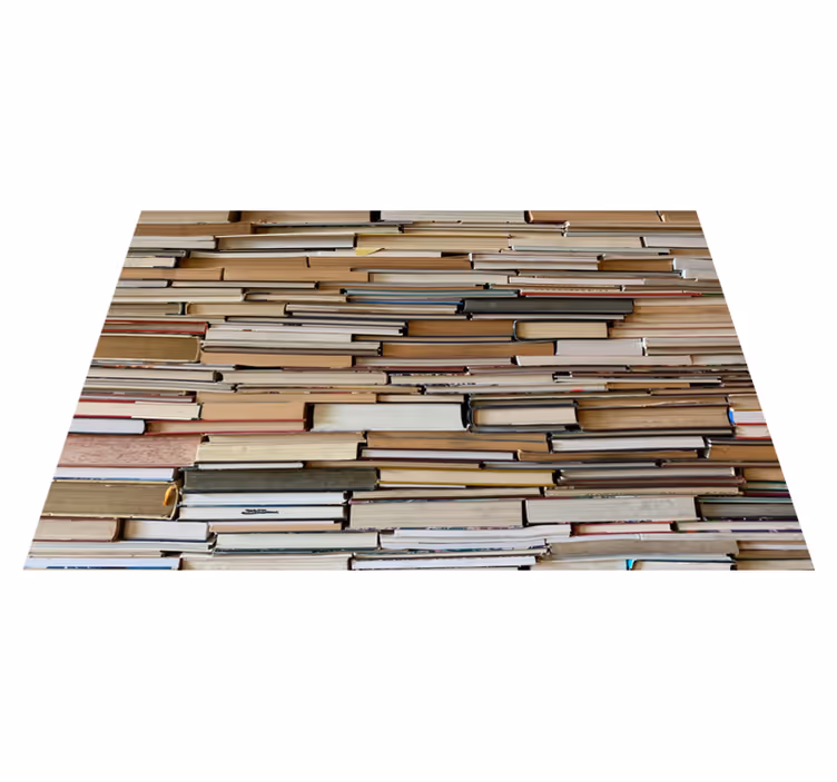 Tapete vinílico vintage livros empilhados - TenStickers