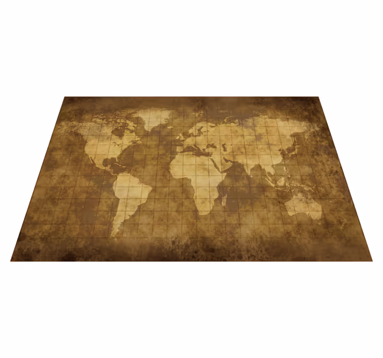 Tapete vinílico de mapa mundial para quarto infantil vintage - TenStickers
