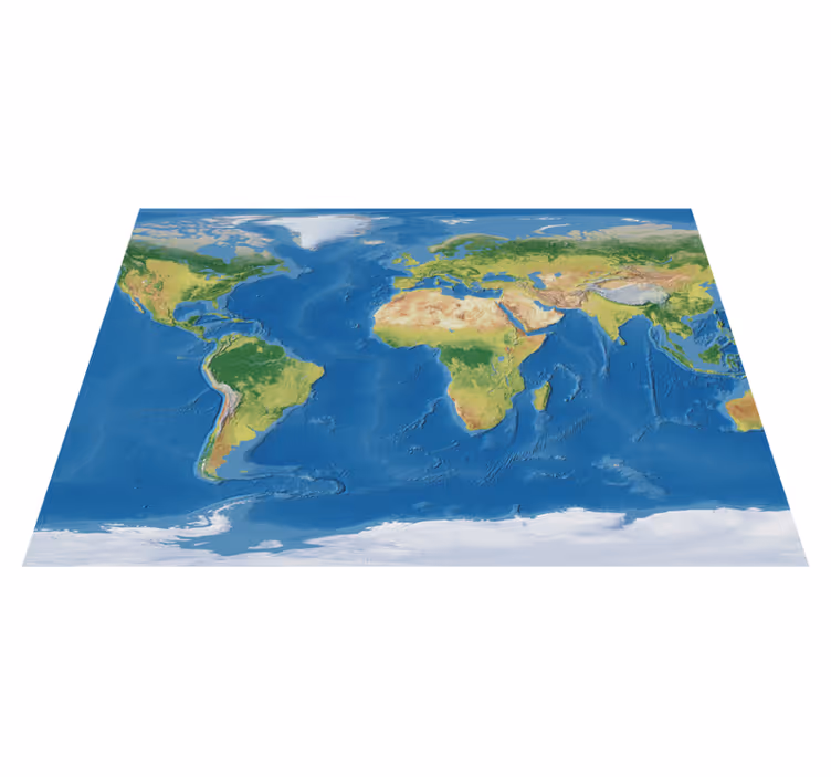 Tapete vinílico de mapa mundial mapa-múndi realista - TenStickers