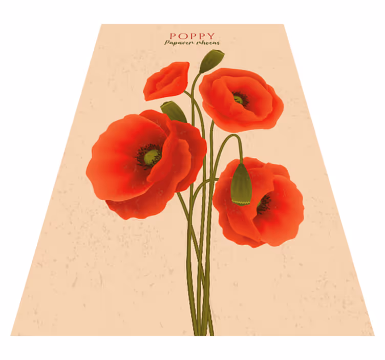 Tapete vinílico flores e plantas papoilas - TenStickers