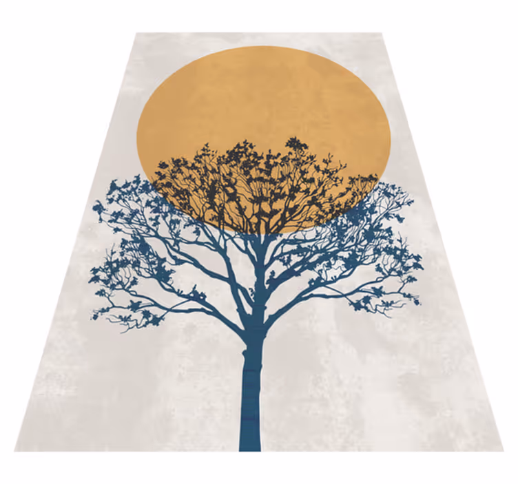 Tapete vinílico flores e plantas árvore ao amanhecer - TenStickers