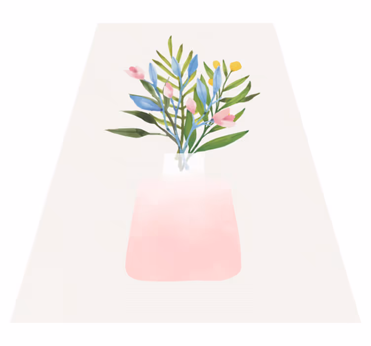 Tapete vinílico flores e plantas em vaso - TenStickers
