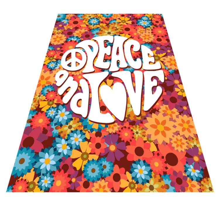 Tapete vinílico flores e plantas paz e amor - TenStickers