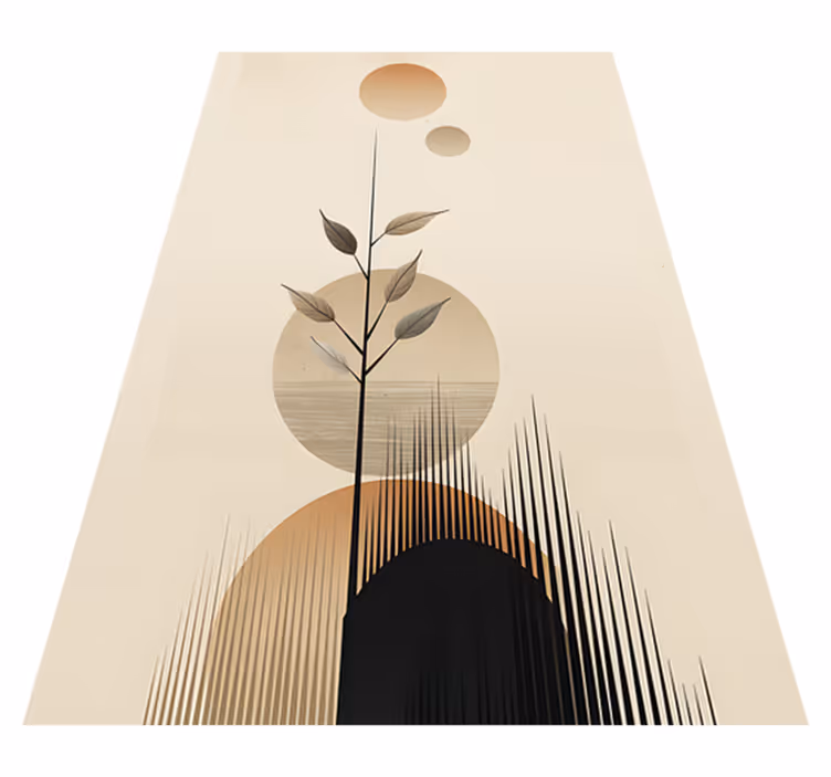 Tapete vinílico flores e plantas boho abstrato - TenStickers