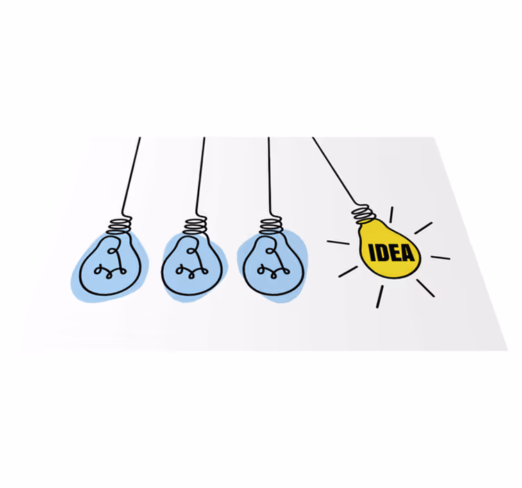 Tapete vinílico frases e textos com ideias iluminadas - TenStickers