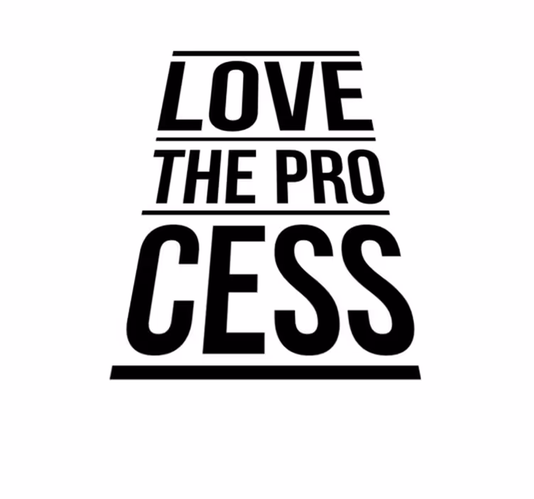 Tapete vinílico frases e textos ame o processo - TenStickers