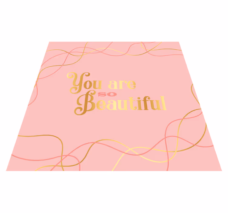 Tapete vinílico frases e textos você é linda aquarela rosa - TenStickers