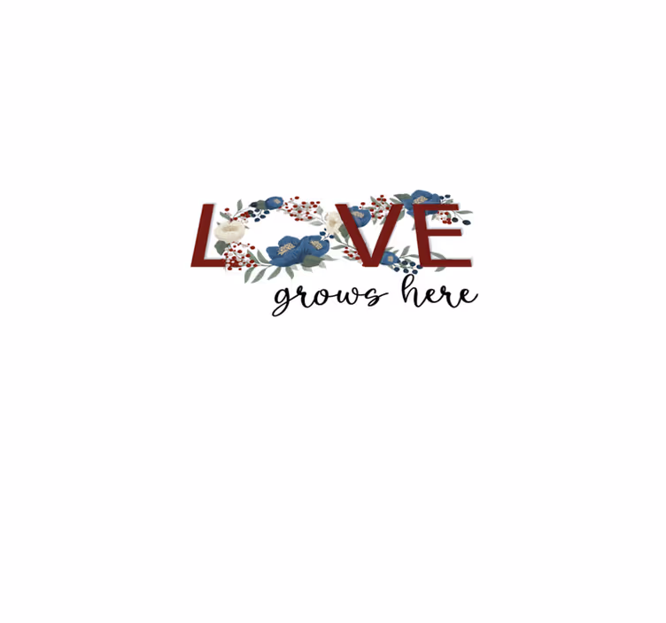 Tapete vinílico frases e textos amor cresce aqui - TenStickers
