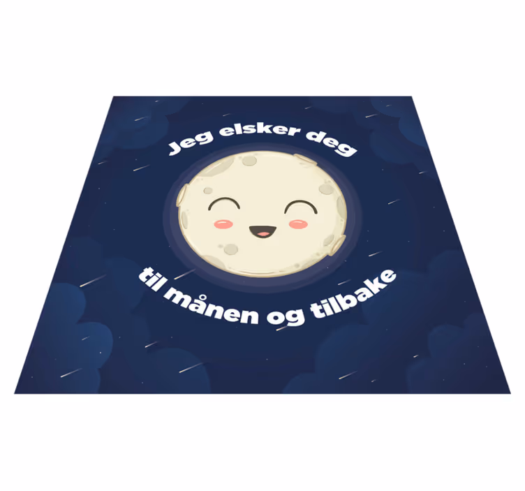 Tapete vinílico frases e textos eu te amo até a lua - TenStickers