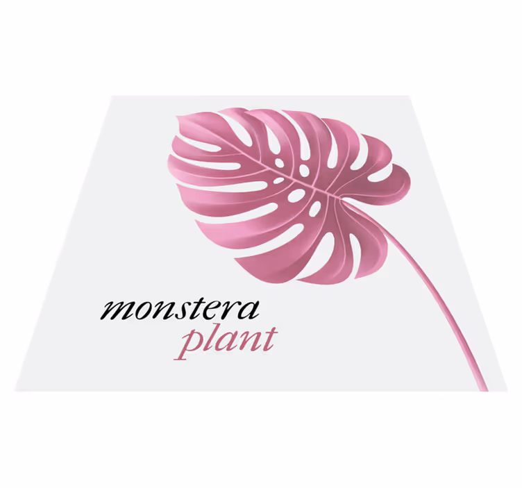 Tapete vinílico frases e textos estilo monstera rosa - TenStickers