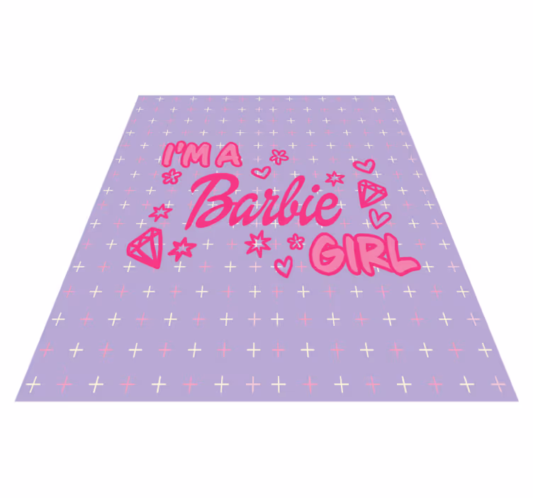 Tapete vinílico frases e textos sou uma garota barbie - TenStickers
