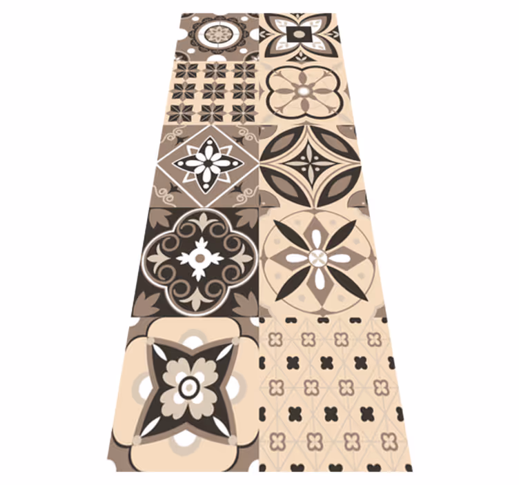 Tapete vinílico texturas azulejos clássicos marrons - TenStickers