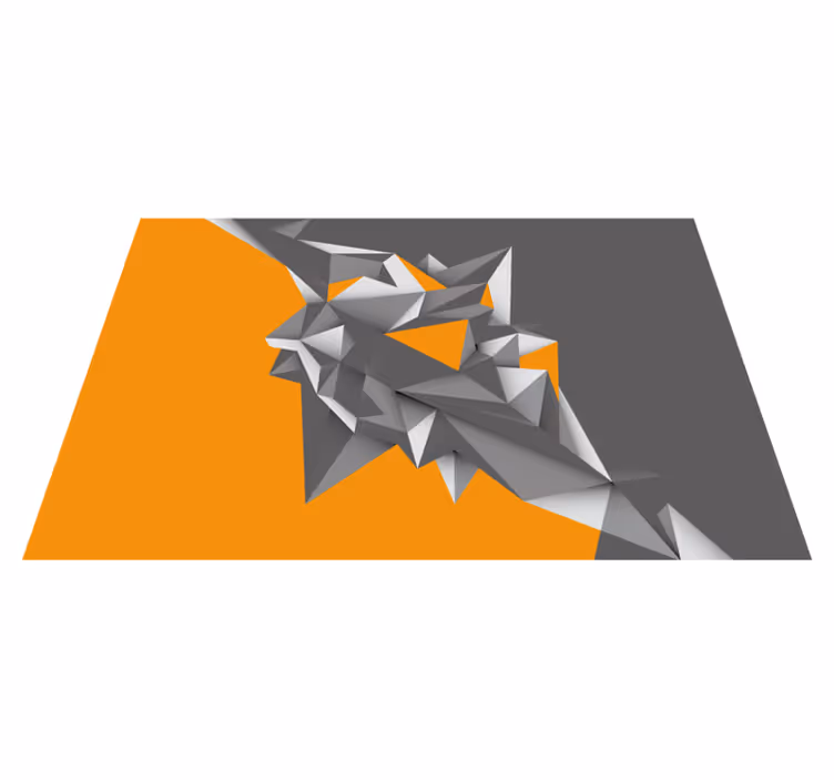 Tapete vinílico geométricas formas abstratas cinza e laranja - TenStickers