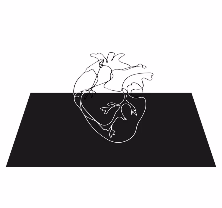 Tapete vinílico geométricas coração geométrico lineart - TenStickers