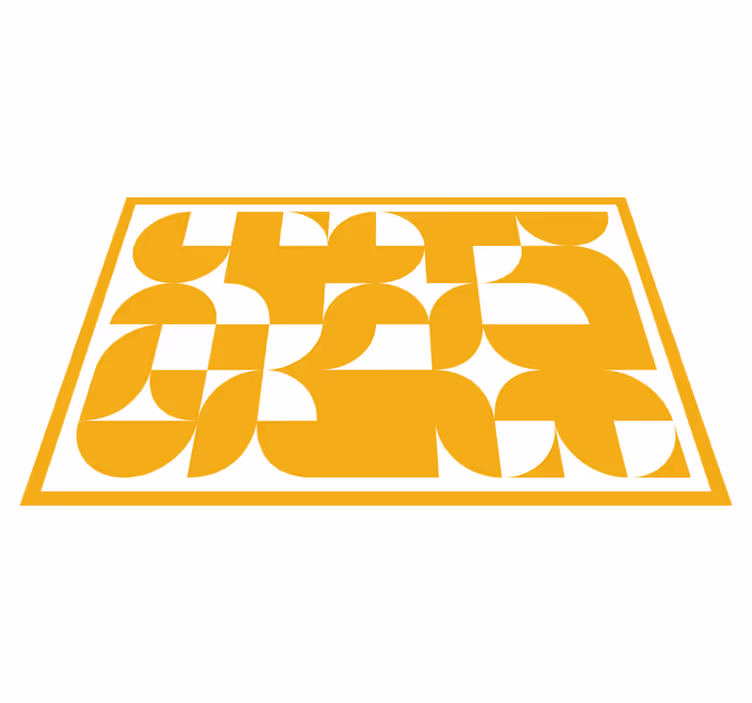 Tapete vinílico geométricas padrão arte geométrica amarela - TenStickers