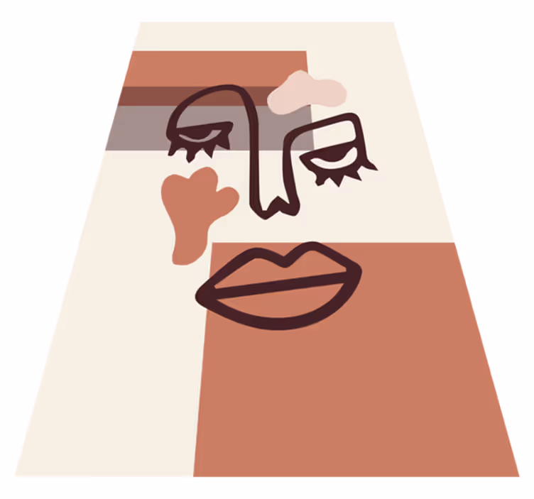 Tapete vinílico geométricas rosto feminino abstrato - TenStickers